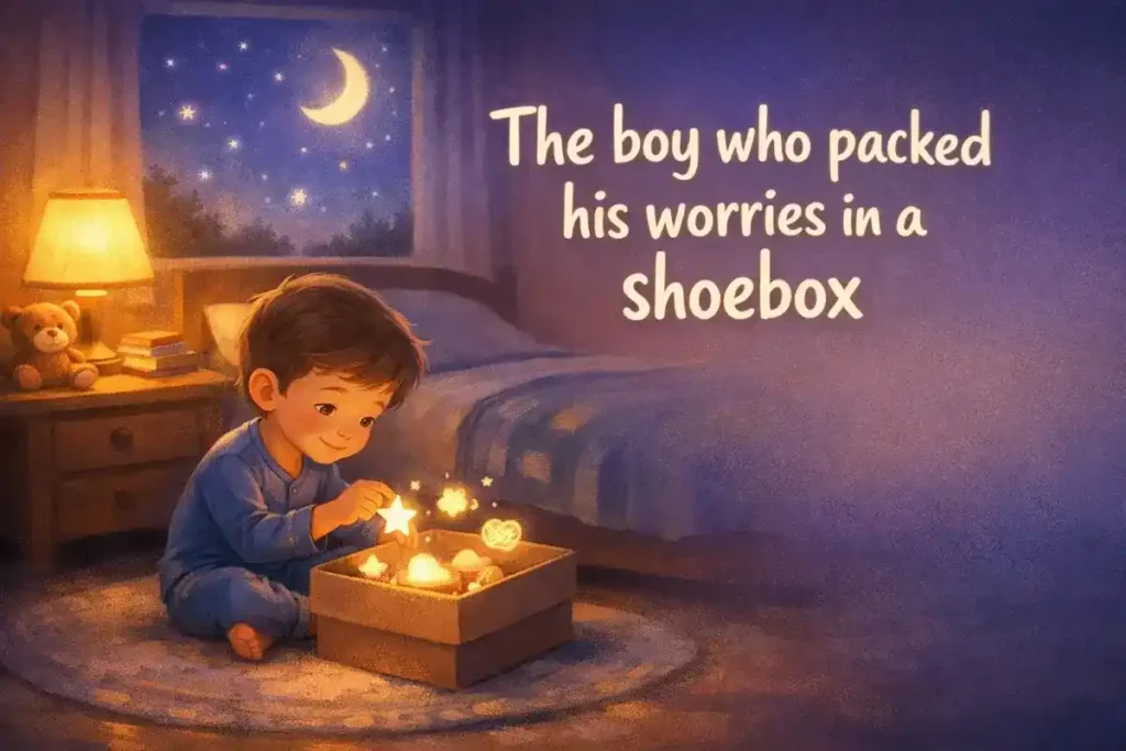 Bedtime stories for kids: The boy who packed his worries in a shoebox