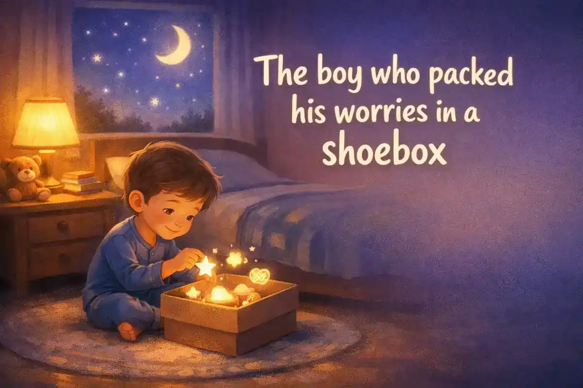 Bedtime stories for kids: The boy who packed his worries in a shoebox