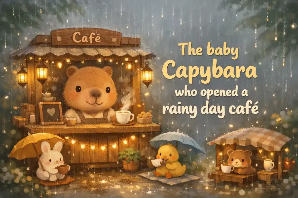 Cute animal stories: The baby Capybara who opened a rainy day café
