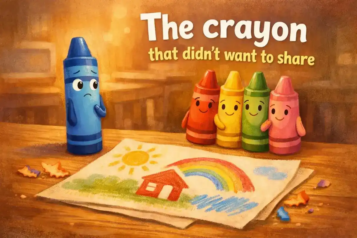 Educational bedtime stories for kids: The crayon that didn’t want to share