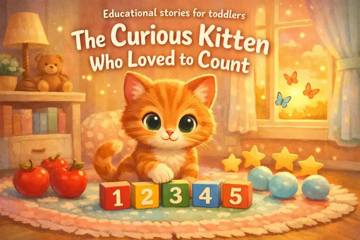 Educational stories for toddlers: The curious Kitten who loved to count
