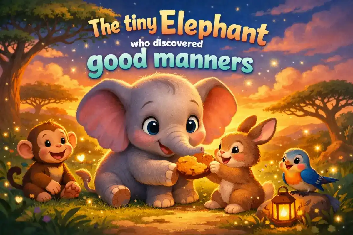 Educational stories for toddlers: The tiny Elephant who discovered good manners