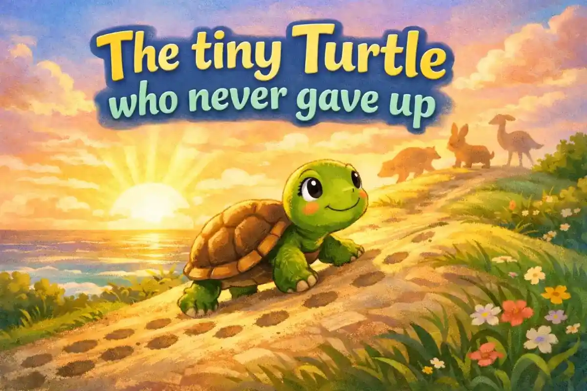 Learning stories for kids: The tiny Turtle who never gave up