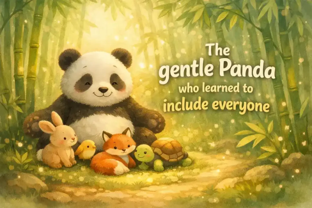 Learning stories for toddlers: The gentle Panda who learned to include everyone