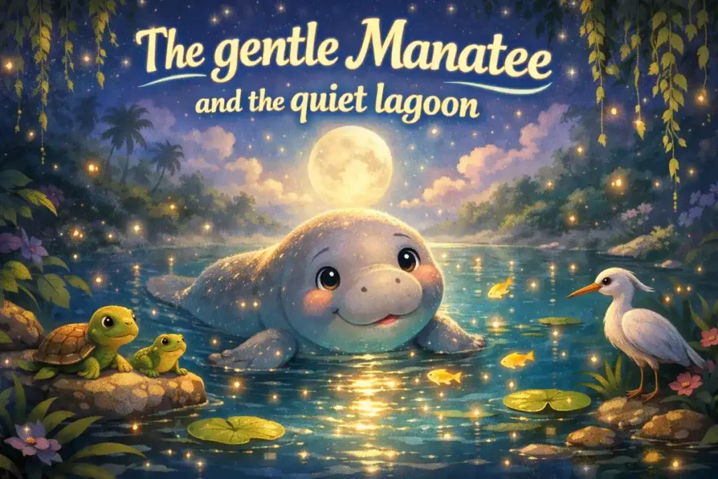 Stories about animals for kids: The gentle Manatee and the quiet lagoon
