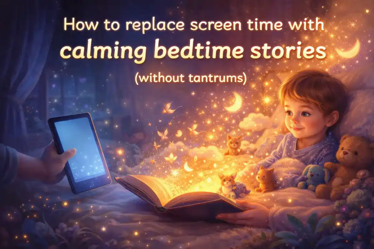 How to replace screen time with calming bedtime stories (without tantrums)